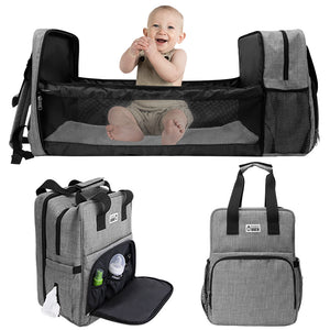 Open image in slideshow, Baby Multifunction Diaper Backpack Foldable Travel Bag
