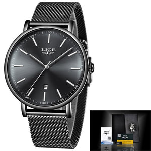 Open image in slideshow, LIGE Mesh Belt Ultra-Thin Women Watch
