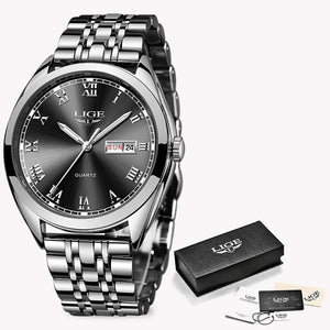 Open image in slideshow, LIGE Luxury Gold Quartz Watch
