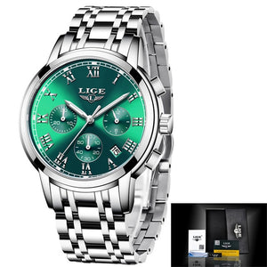 Open image in slideshow, LIGE Rose Gold Quartz Bracelet Watch
