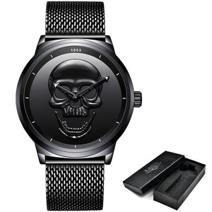 Open image in slideshow, LIGE Skull Stainless Steel Watch
