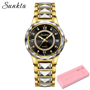 Open image in slideshow, SUNKTA Sapphire Mirror Luxury Women Watch
