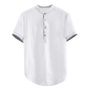 Open image in slideshow, Solid Cotton Short Sleeve Shirt
