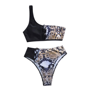 Open image in slideshow, Shoulder Leopard Seed Bikini
