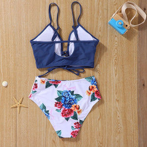 Flower Pattern Split Bikini