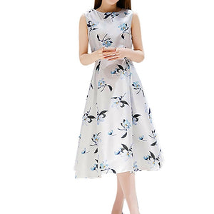 Open image in slideshow, Elegant Floral Print Midi Dress
