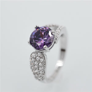 Purple Crystal Wedding Ring