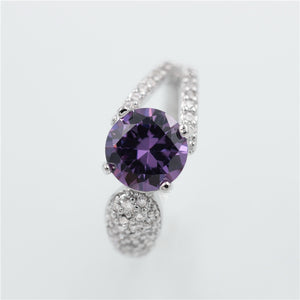 Purple Crystal Wedding Ring
