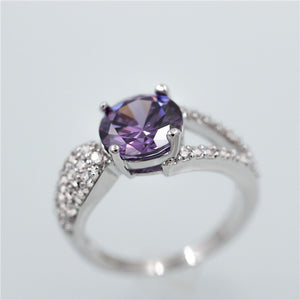 Purple Crystal Wedding Ring